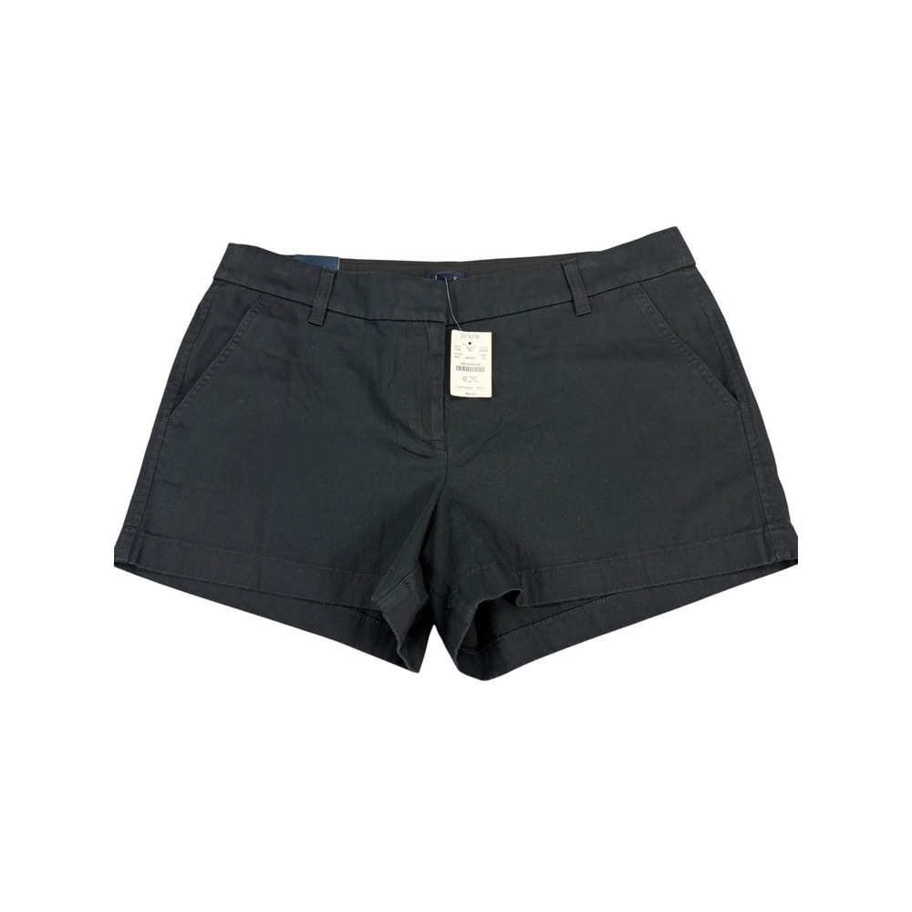 J.Crew Women Black 3.5 Inch Chino Shorts Size 12 Cotton Mid Rise Casual MSRP $49